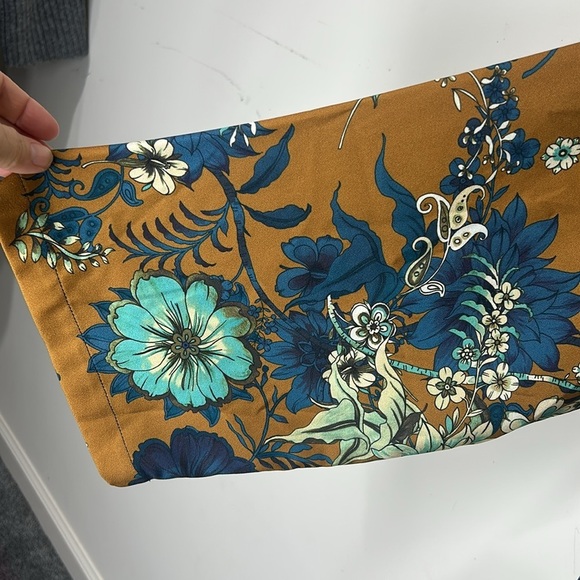 NWT Bryn Walker Bellagio Floral Print Alabama Shirt Tunic Ochre Teal Medium - Picture 4 of 16